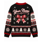 Chaotic Club Custom Holiday Coquette Ribbon Bow Cardigan