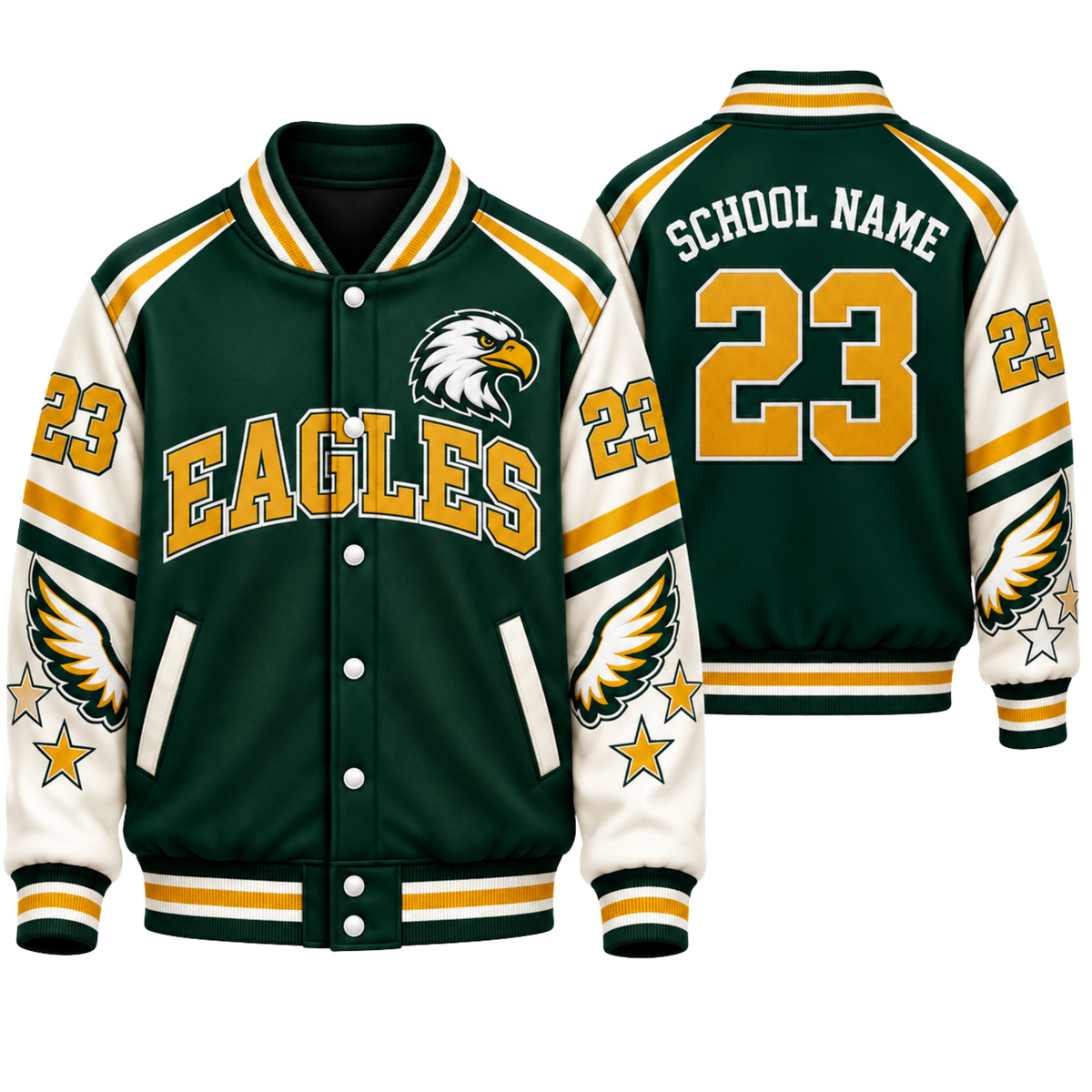 Chaotic Club Custom Mascot All-Over Print Varsity Jacket