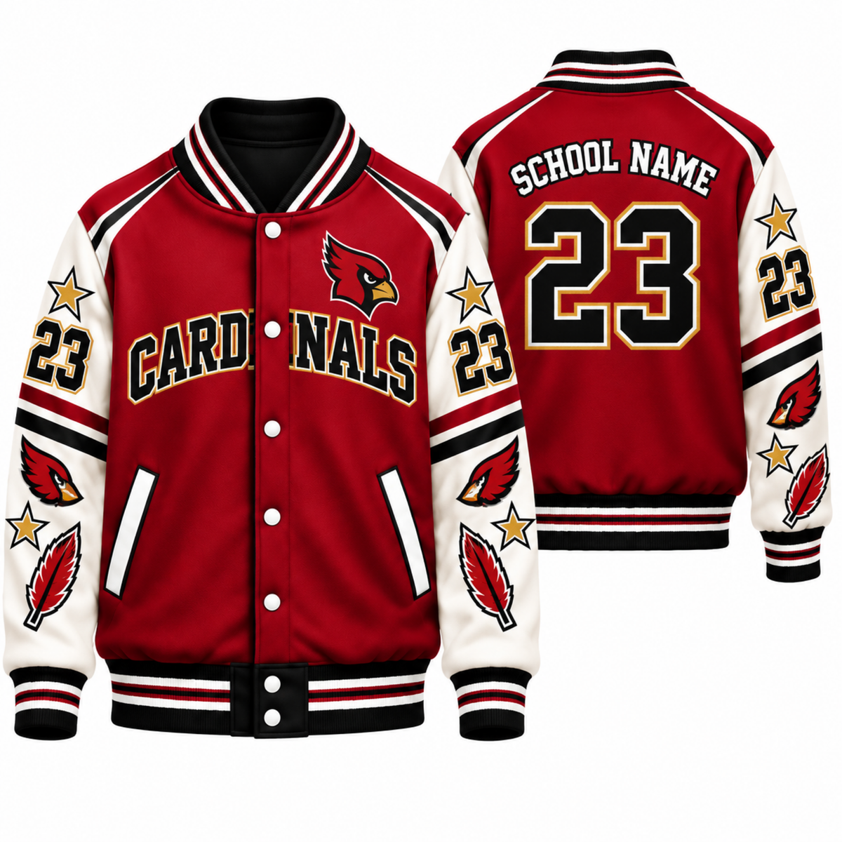 Chaotic Club Custom Mascot All-Over Print Varsity Jacket