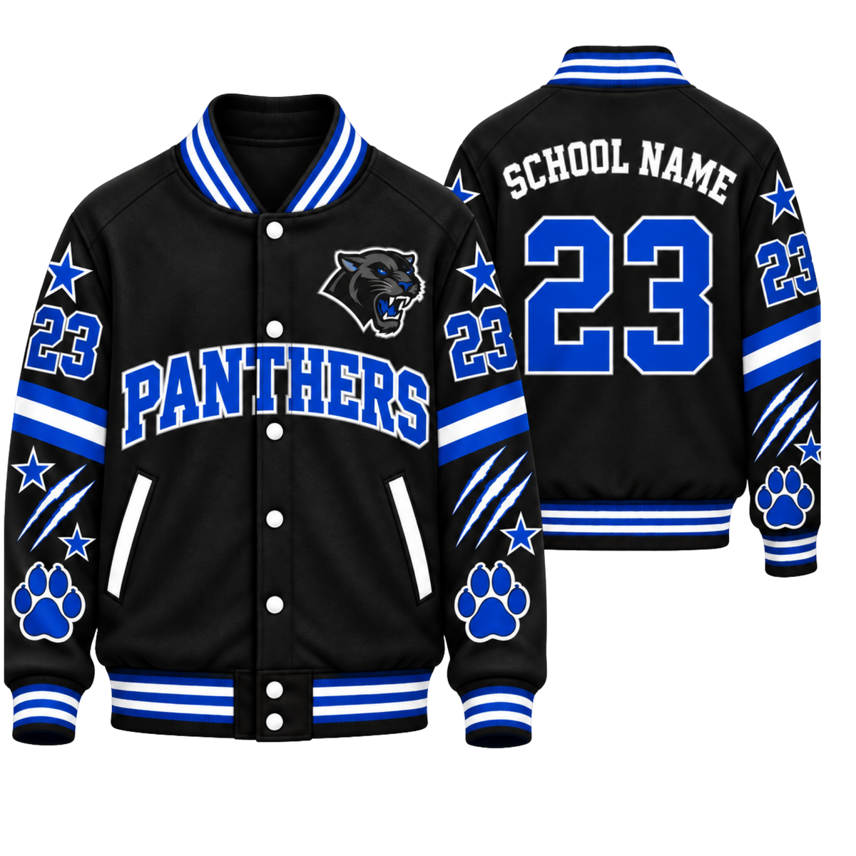 Chaotic Club Custom Mascot All-Over Print Varsity Jacket