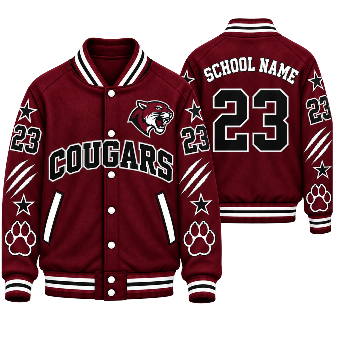 Chaotic Club Custom Mascot All-Over Print Varsity Jacket