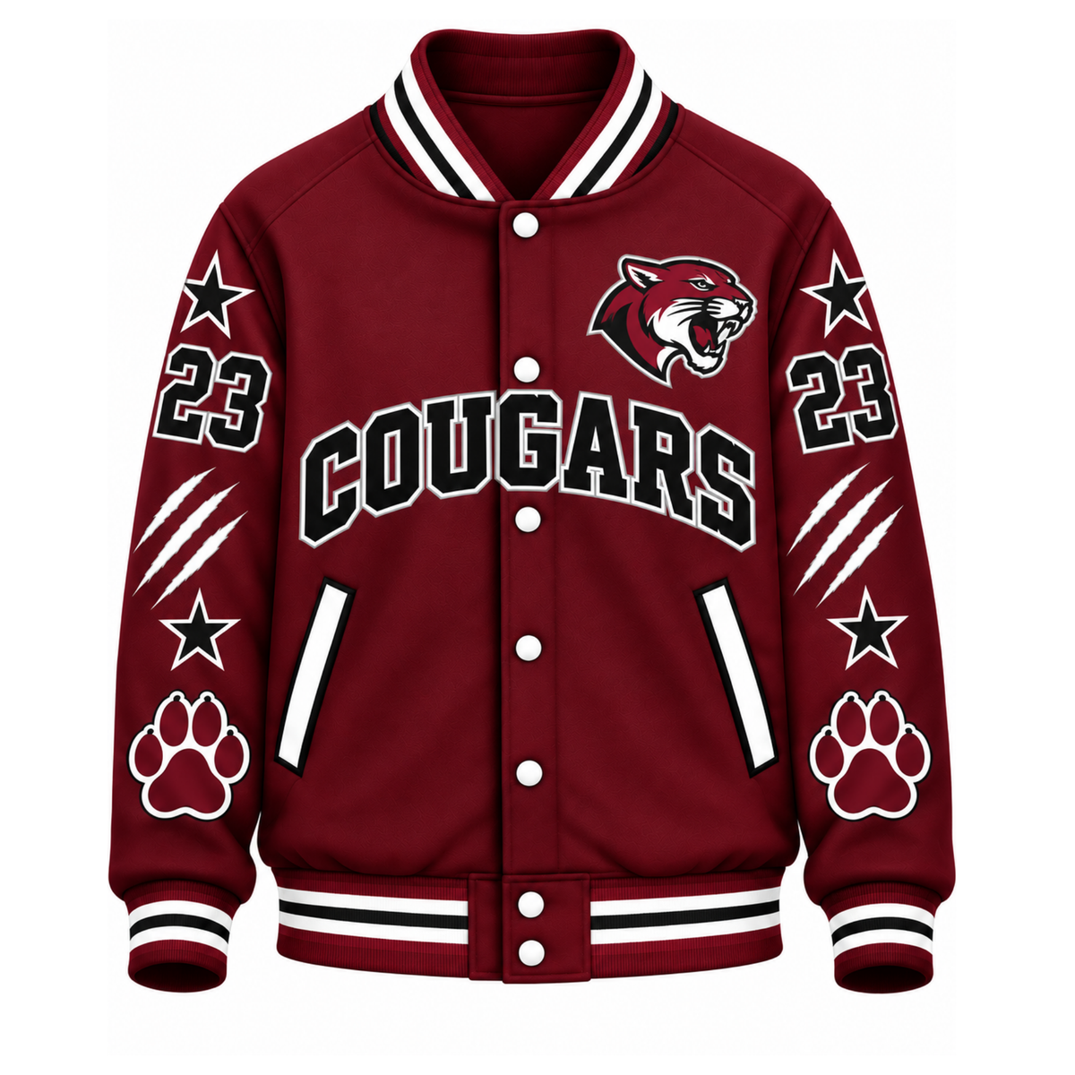 Chaotic Club Custom Mascot All-Over Print Varsity Jacket