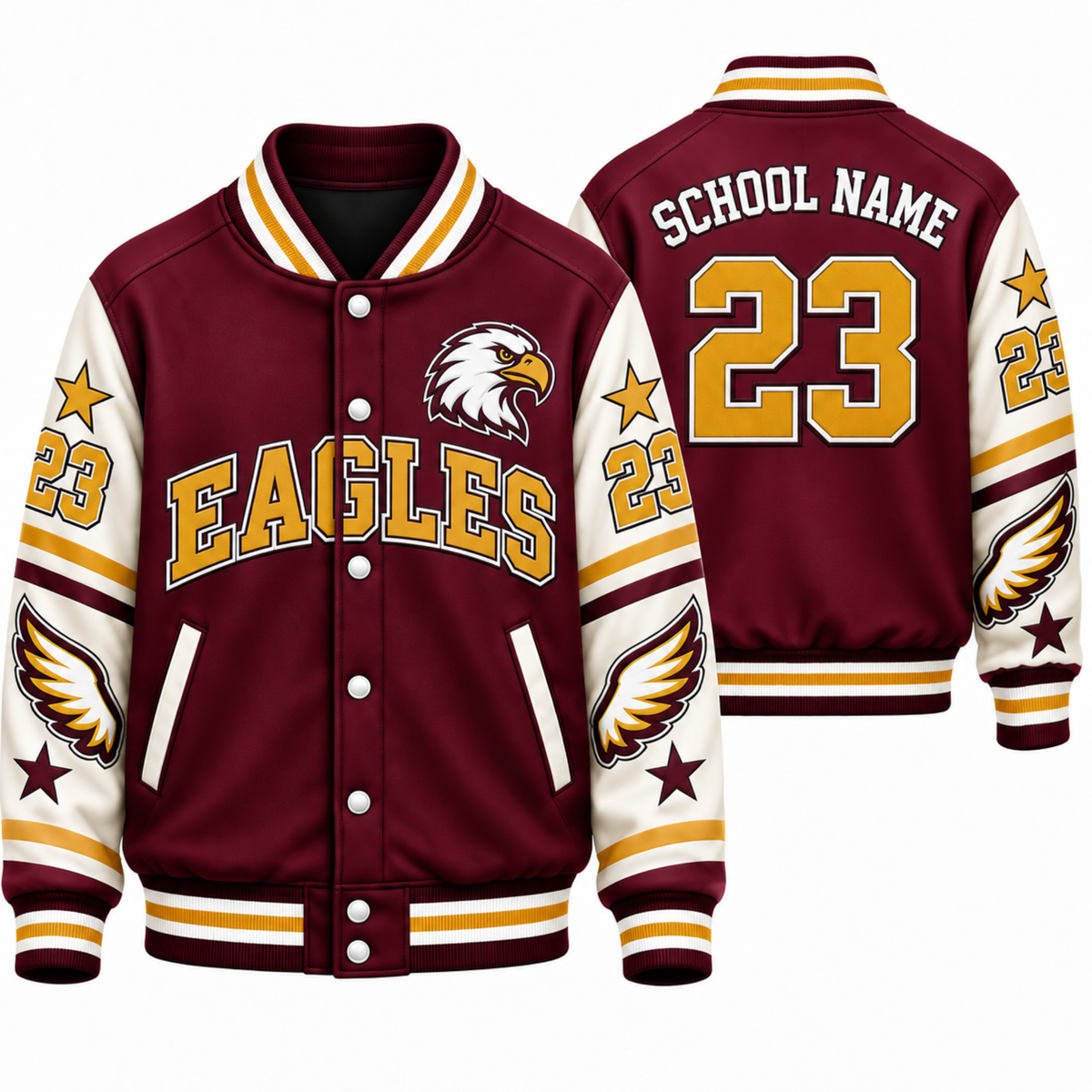 Chaotic Club Custom Mascot All-Over Print Varsity Jacket
