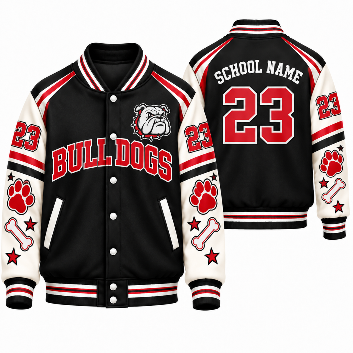 Chaotic Club Custom Mascot All-Over Print Varsity Jacket