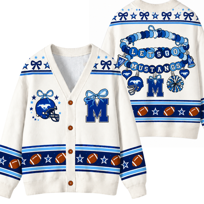 Chaotic Club Custom Mascot Beaded Charm Bow Cardigan