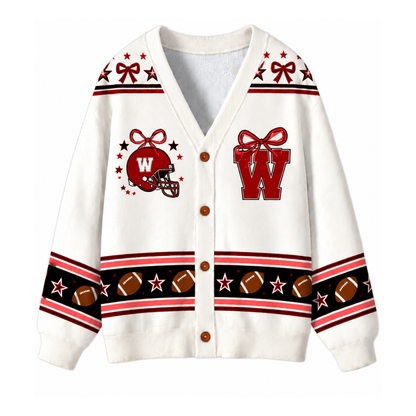 Chaotic Club Custom Mascot Beaded Charm Bow Cardigan