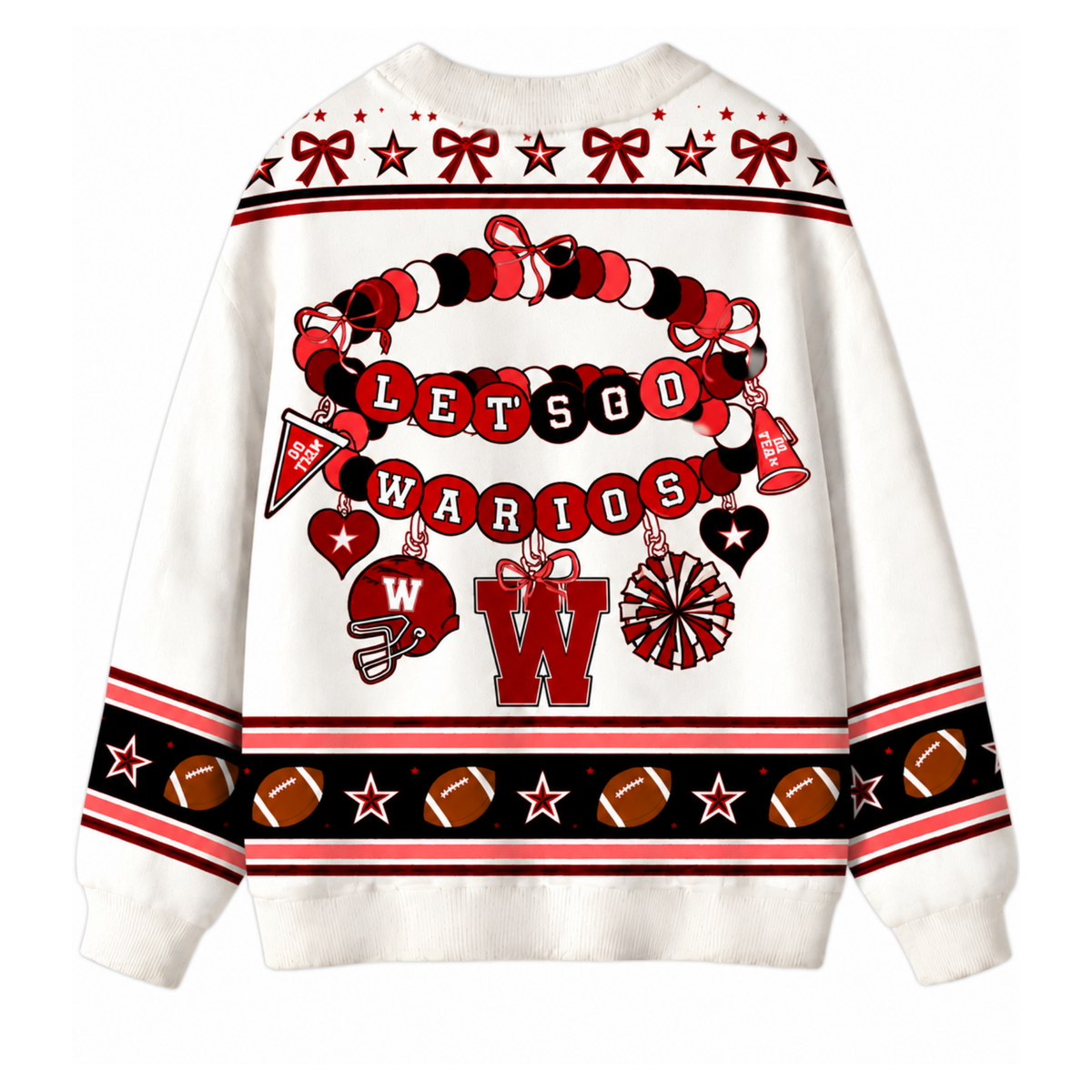 Chaotic Club Custom Mascot Beaded Charm Bow Cardigan