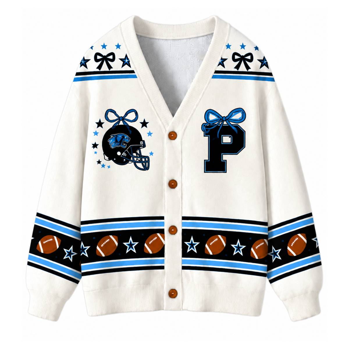 Chaotic Club Custom Mascot Beaded Charm Bow Cardigan