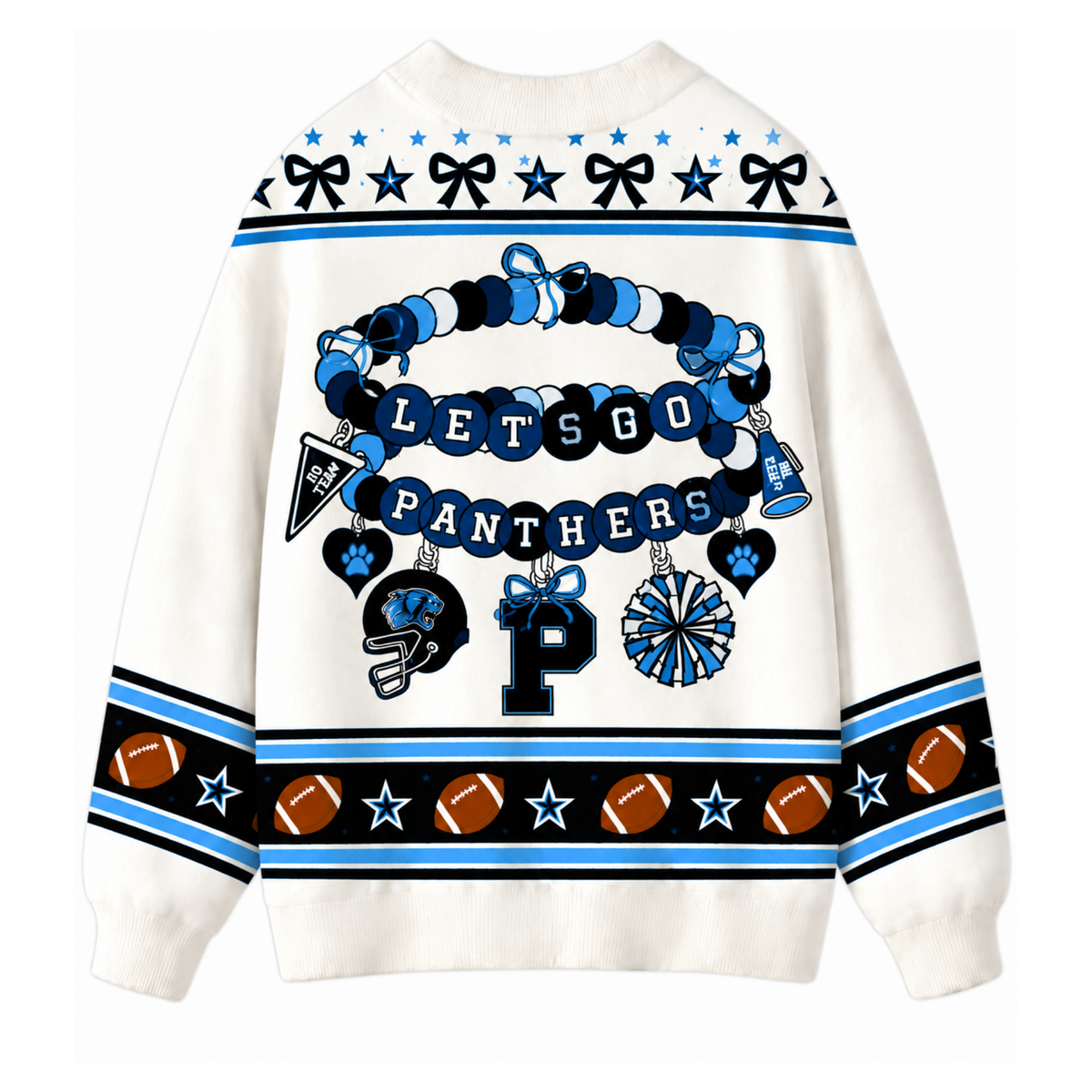 Chaotic Club Custom Mascot Beaded Charm Bow Cardigan