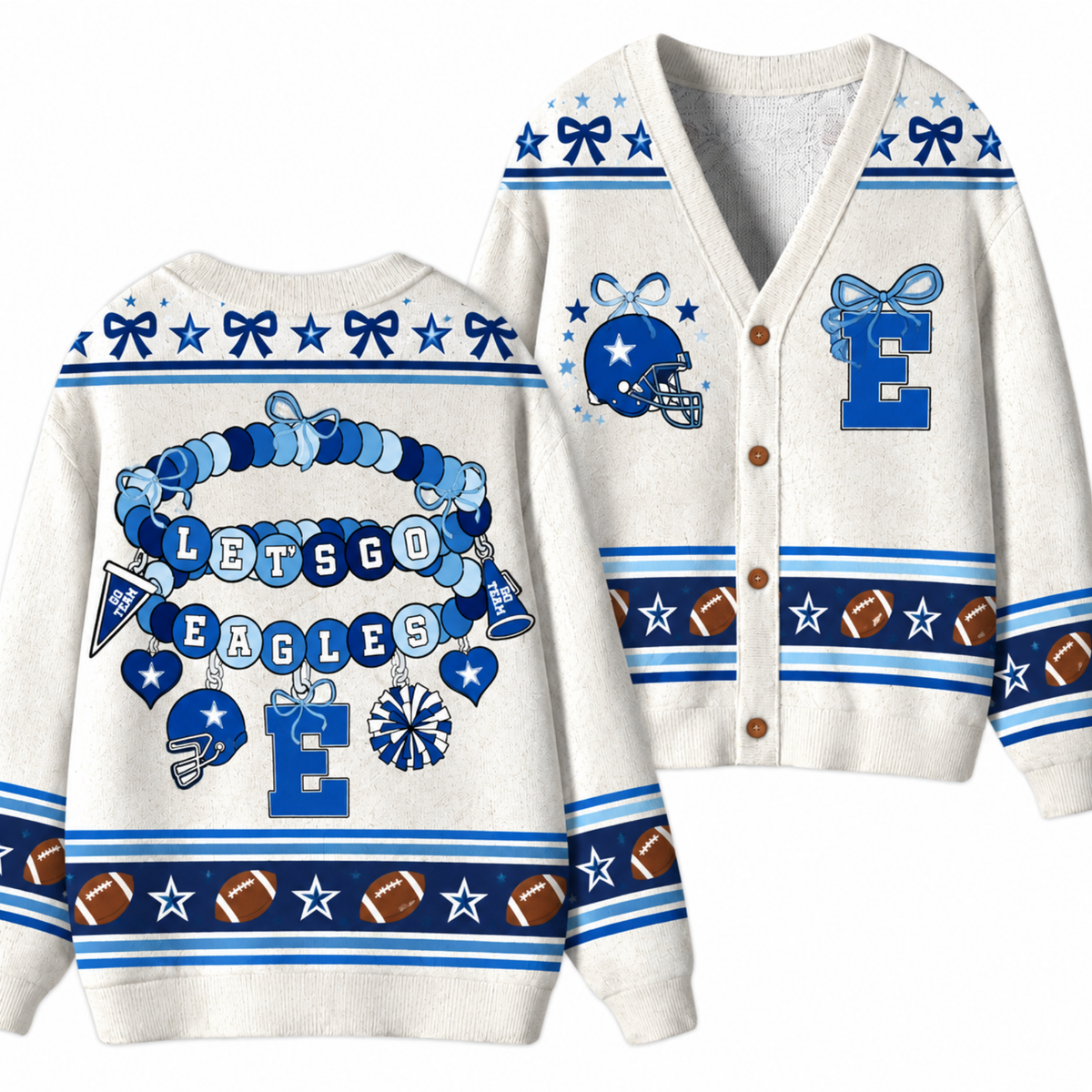 Chaotic Club Custom Mascot Beaded Charm Bow Cardigan