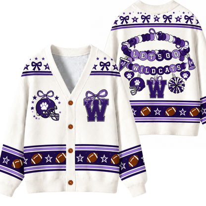 Chaotic Club Custom Mascot Beaded Charm Bow Cardigan