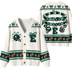 Chaotic Club Custom Mascot Beaded Charm Bow Cardigan