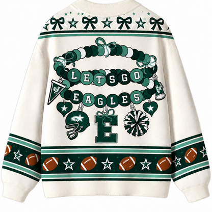 Chaotic Club Custom Mascot Beaded Charm Bow Cardigan