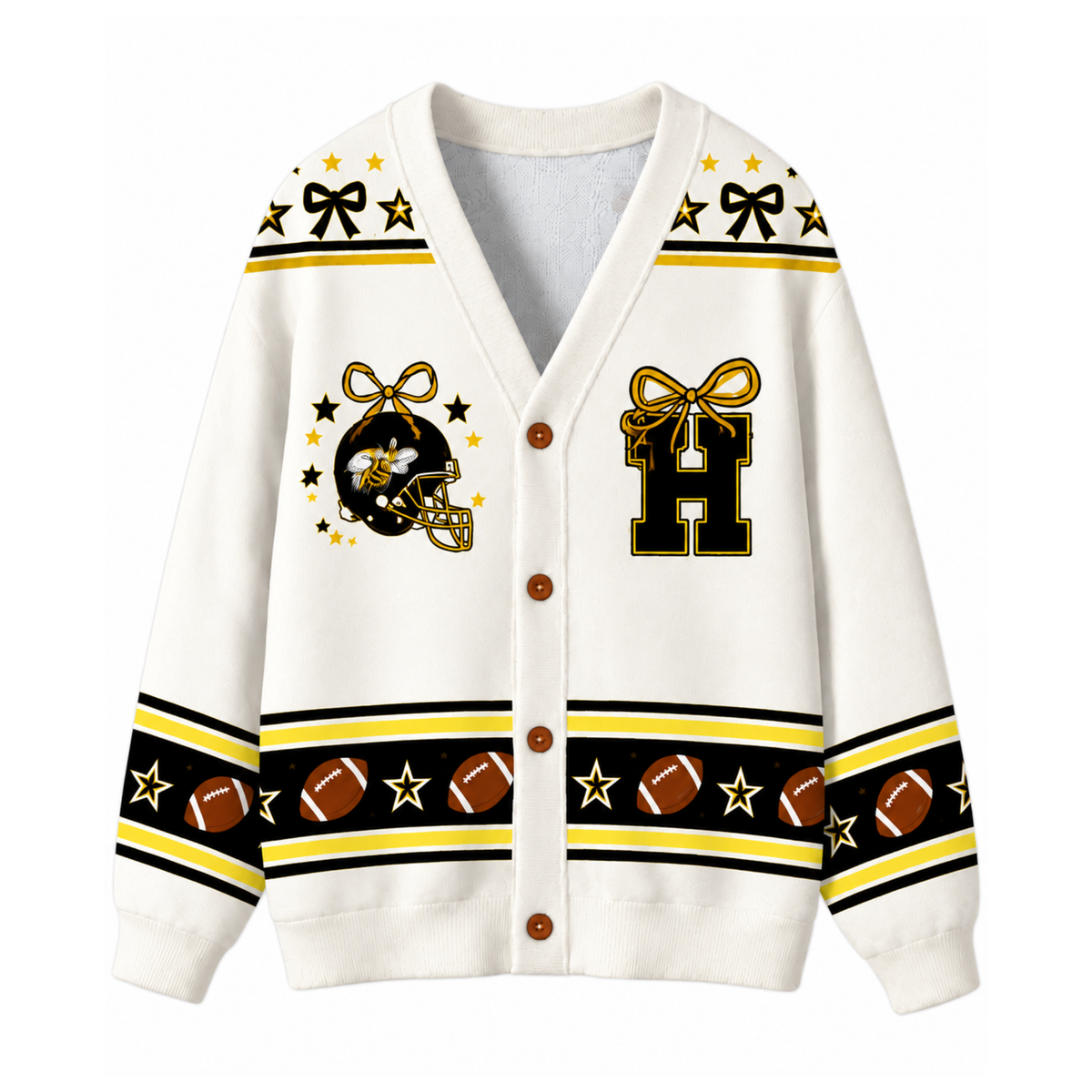 Chaotic Club Custom Mascot Beaded Charm Bow Cardigan