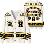Chaotic Club Custom Mascot Beaded Charm Bow Cardigan
