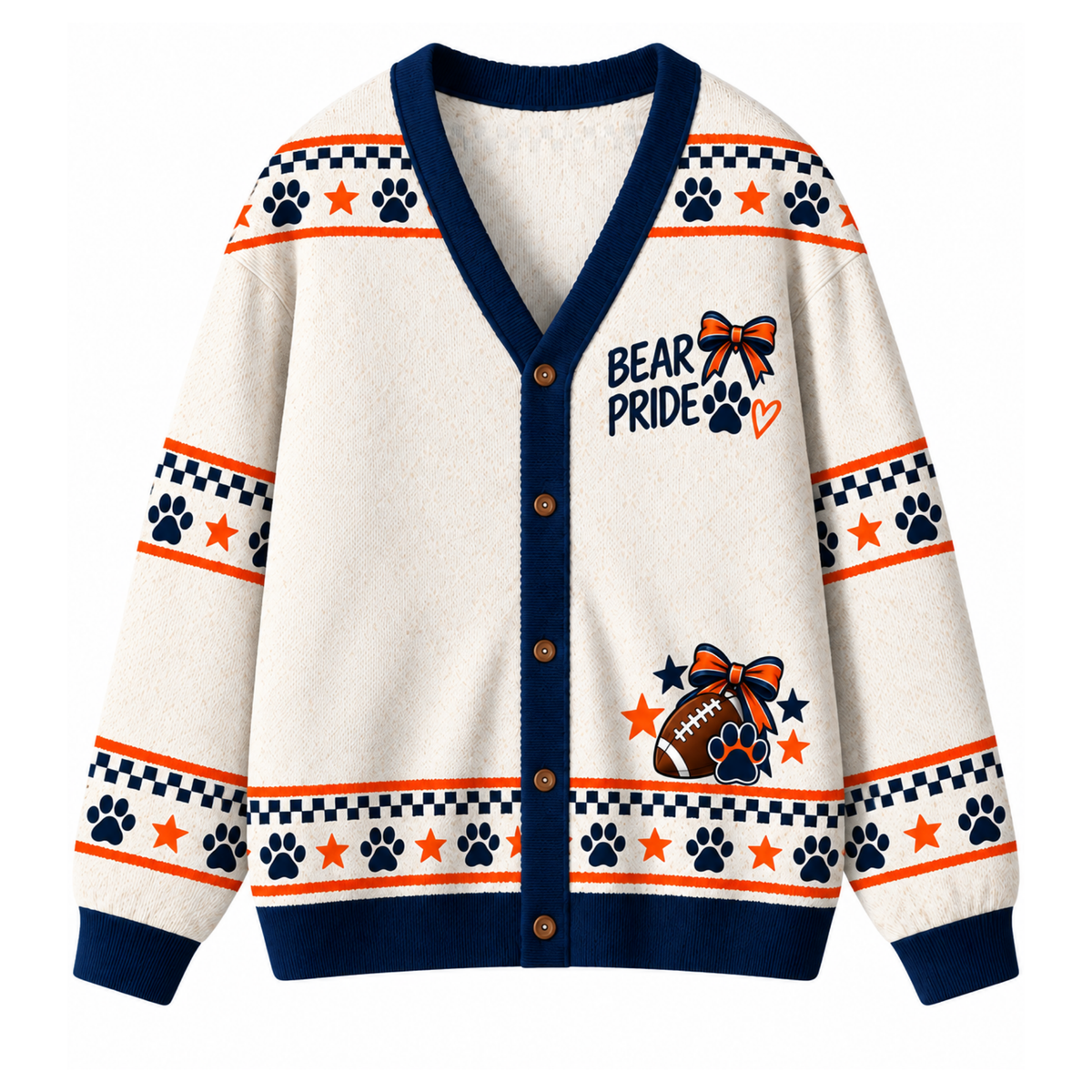 Chaotic Club Custom Mascot Cheer Bow Game Day Cardigan