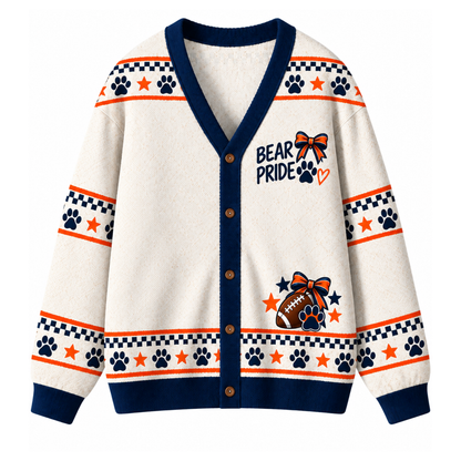 Chaotic Club Custom Mascot Cheer Bow Game Day Cardigan