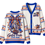 Chaotic Club Custom Mascot Cheer Bow Game Day Cardigan