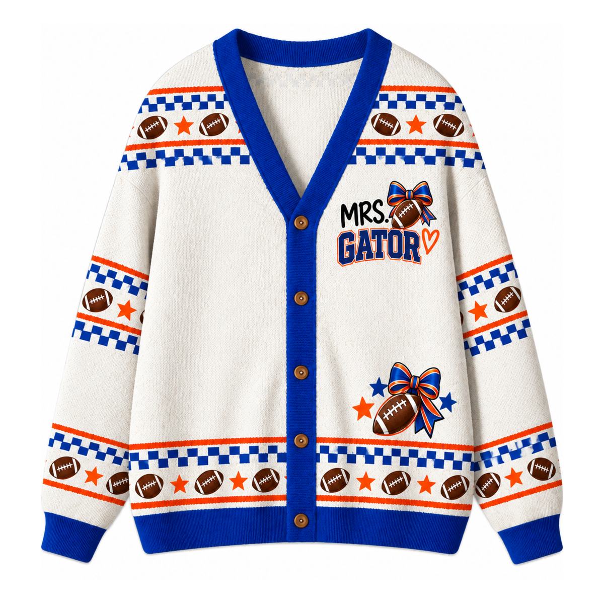 Chaotic Club Custom Mascot Cheer Bow Game Day Cardigan