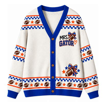 Chaotic Club Custom Mascot Cheer Bow Game Day Cardigan