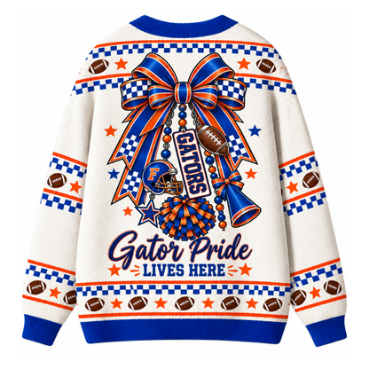 Chaotic Club Custom Mascot Cheer Bow Game Day Cardigan