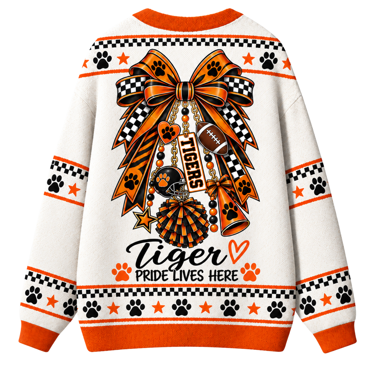 Chaotic Club Custom Mascot Cheer Bow Game Day Cardigan
