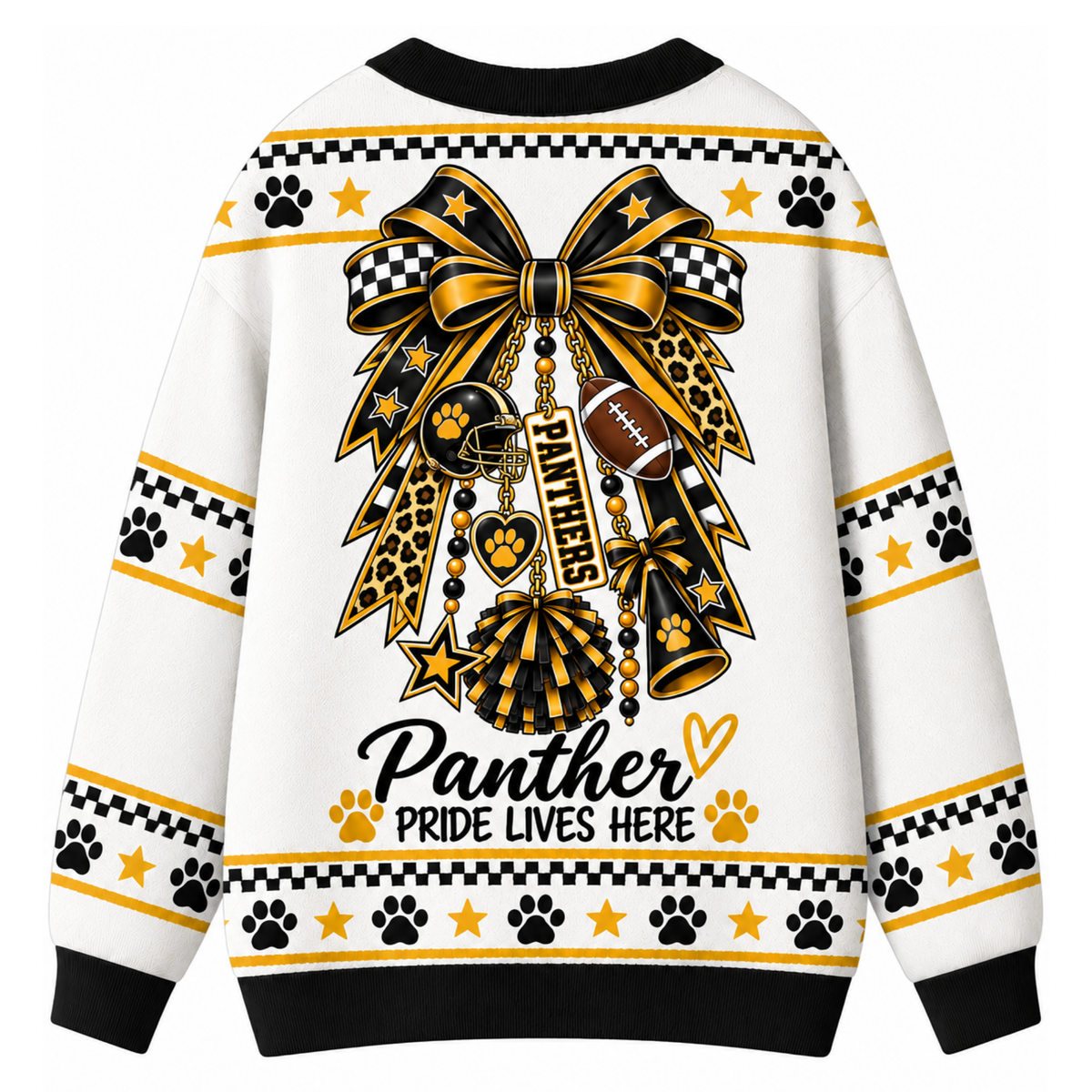 Chaotic Club Custom Mascot Cheer Bow Game Day Cardigan