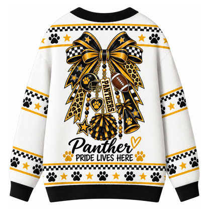 Chaotic Club Custom Mascot Cheer Bow Game Day Cardigan