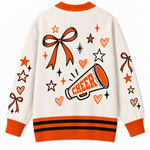 Chaotic Club Custom Mascot Cheer Bow Knit Cardigan
