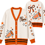 Chaotic Club Custom Mascot Cheer Bow Knit Cardigan