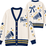 Chaotic Club Custom Mascot Cheer Bow Knit Cardigan