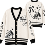 Chaotic Club Custom Mascot Cheer Bow Knit Cardigan