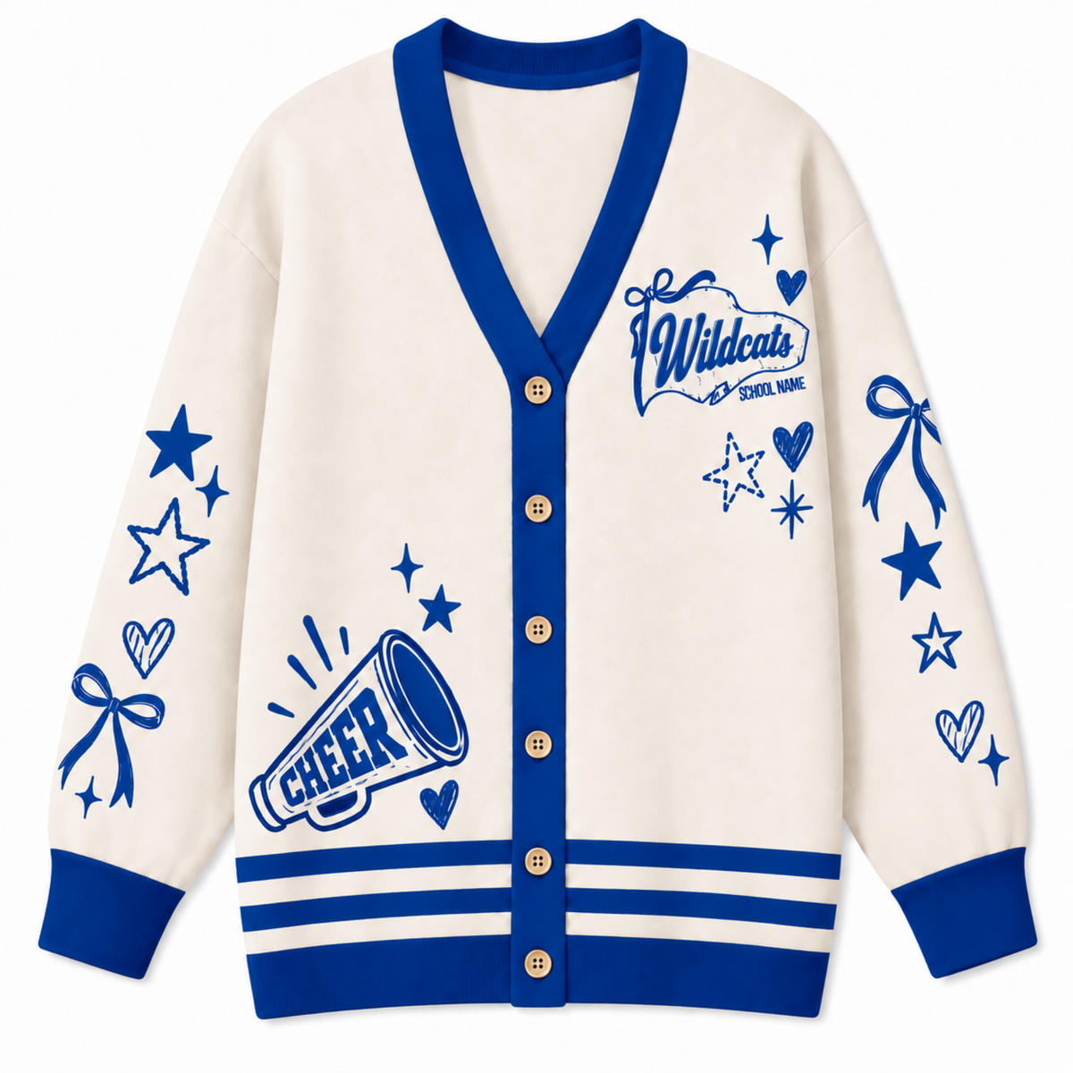 Chaotic Club Custom Mascot Cheer Bow Knit Cardigan