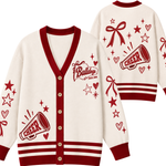 Chaotic Club Custom Mascot Cheer Bow Knit Cardigan