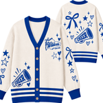 Chaotic Club Custom Mascot Cheer Bow Knit Cardigan
