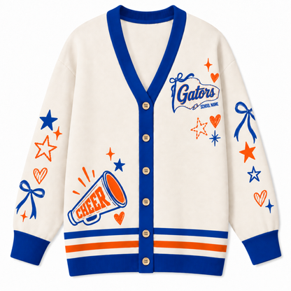 Chaotic Club Custom Mascot Cheer Bow Knit Cardigan