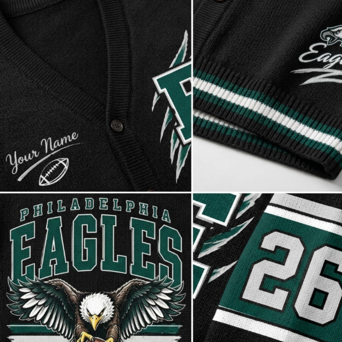 Chaotic Club Custom Mascot Football Claw Cardigan