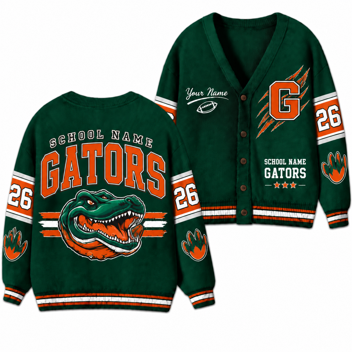 Chaotic Club Custom Mascot Football Claw Cardigan