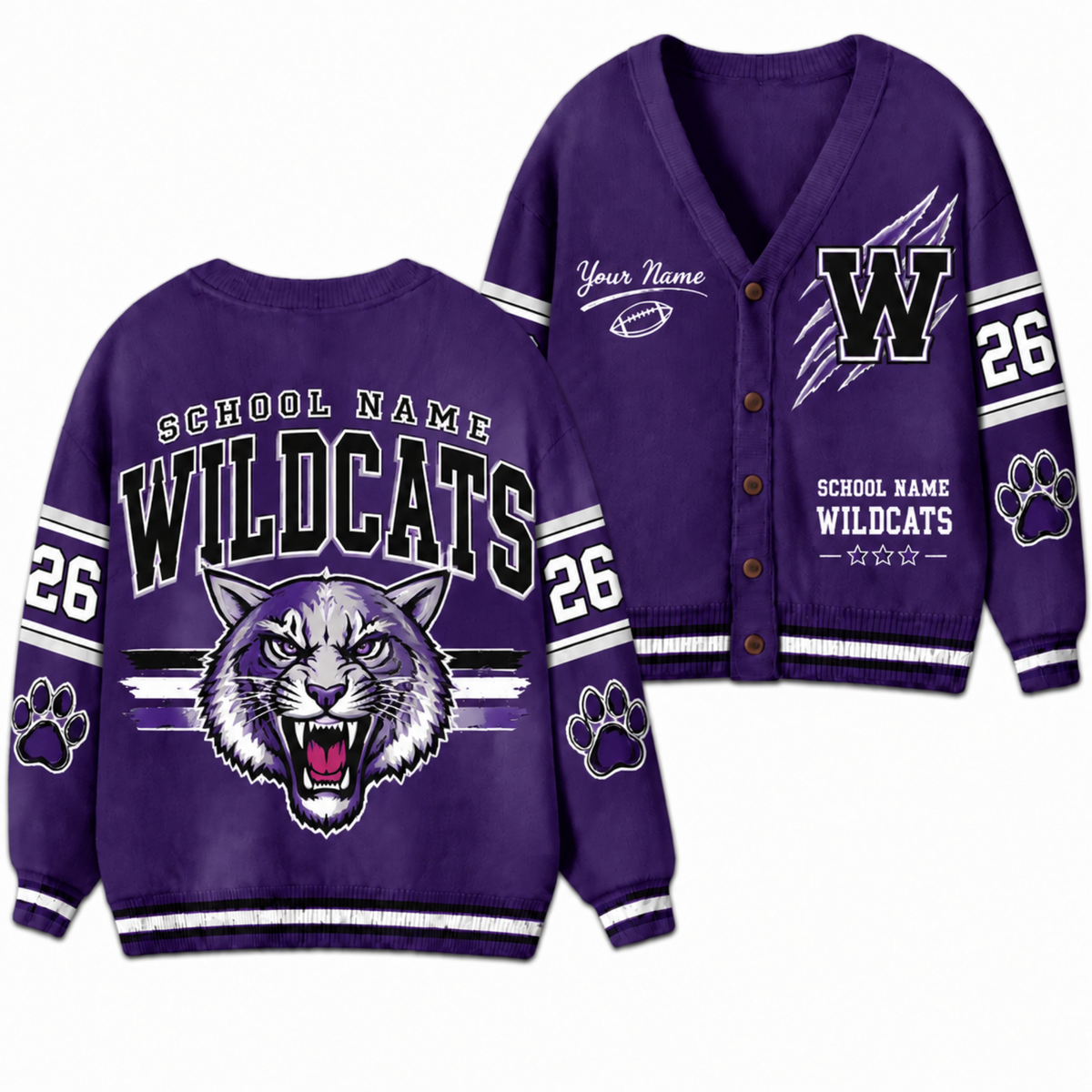 Chaotic Club Custom Mascot Football Claw Cardigan