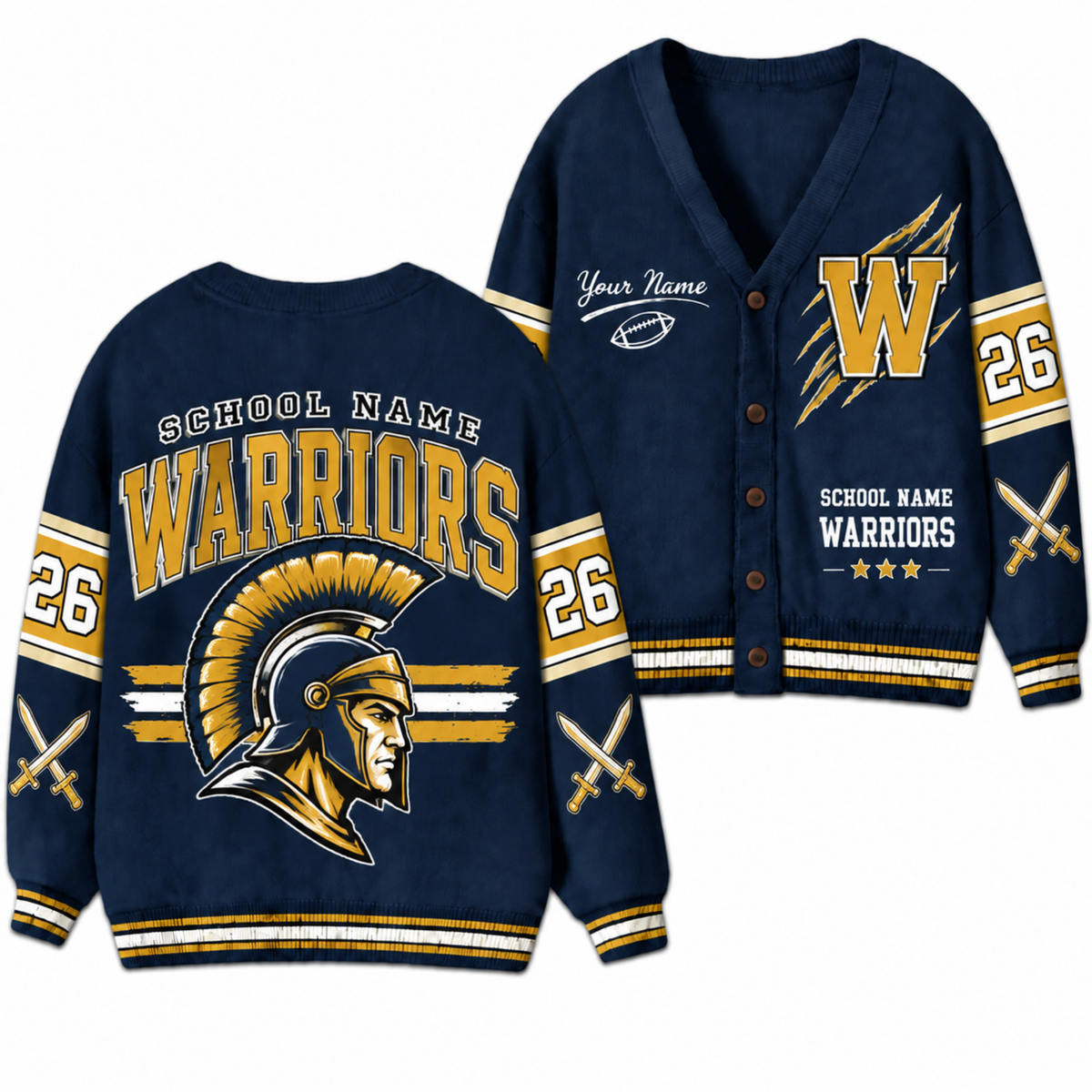 Chaotic Club Custom Mascot Football Claw Cardigan