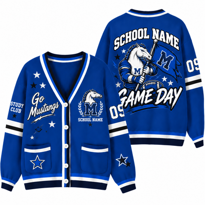 Chaotic Club Custom Mascot Game Day Crest Pocket Cardigan