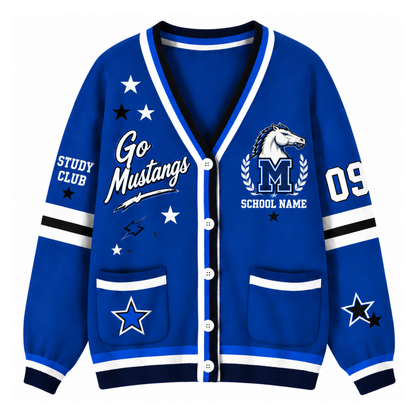 Chaotic Club Custom Mascot Game Day Crest Pocket Cardigan