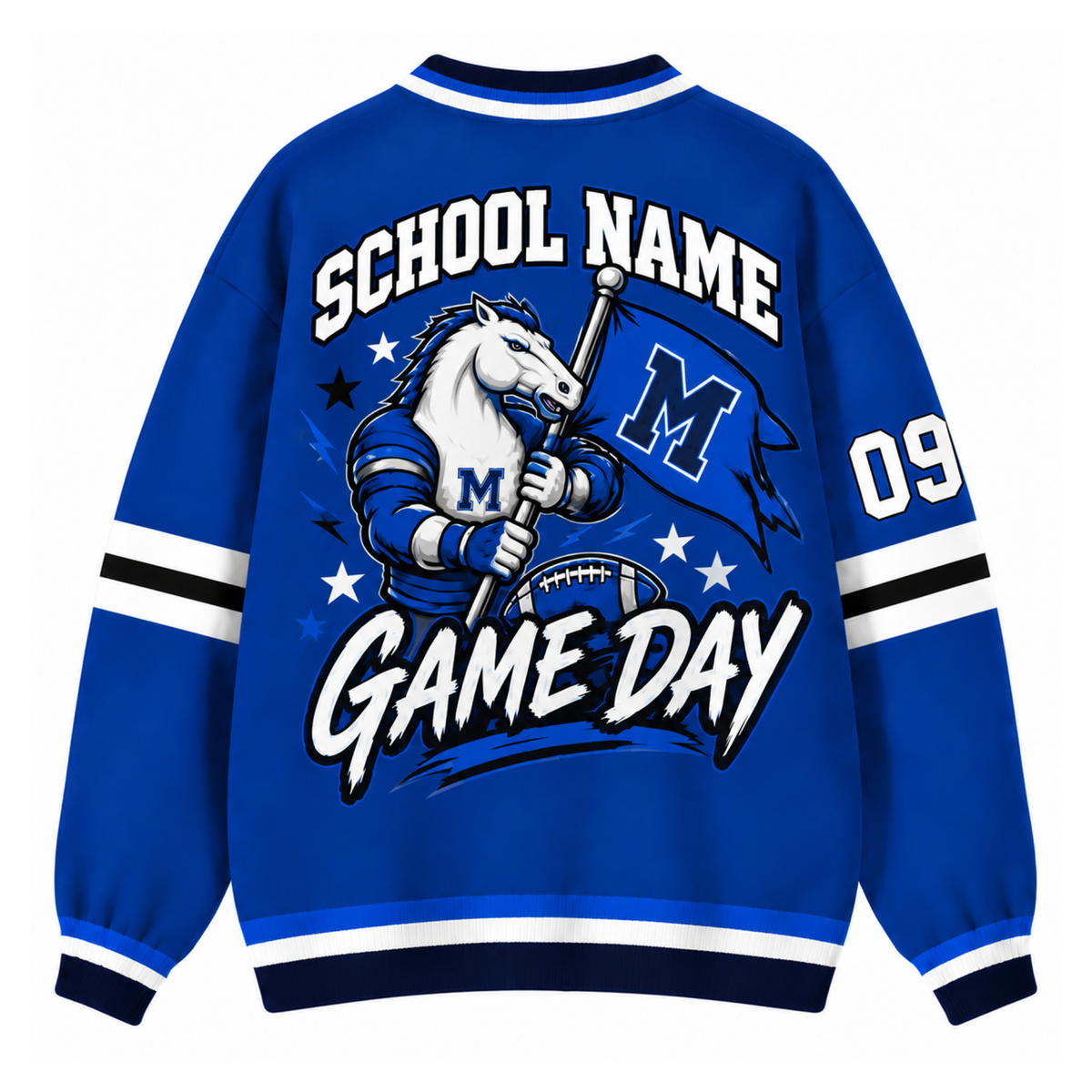 Chaotic Club Custom Mascot Game Day Crest Pocket Cardigan