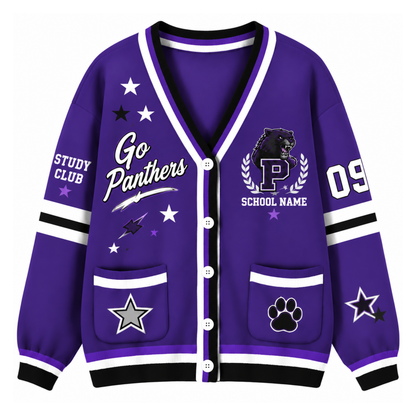 Chaotic Club Custom Mascot Game Day Crest Pocket Cardigan