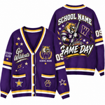 Chaotic Club Custom Mascot Game Day Crest Pocket Cardigan