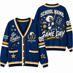 Chaotic Club Custom Mascot Game Day Crest Pocket Cardigan