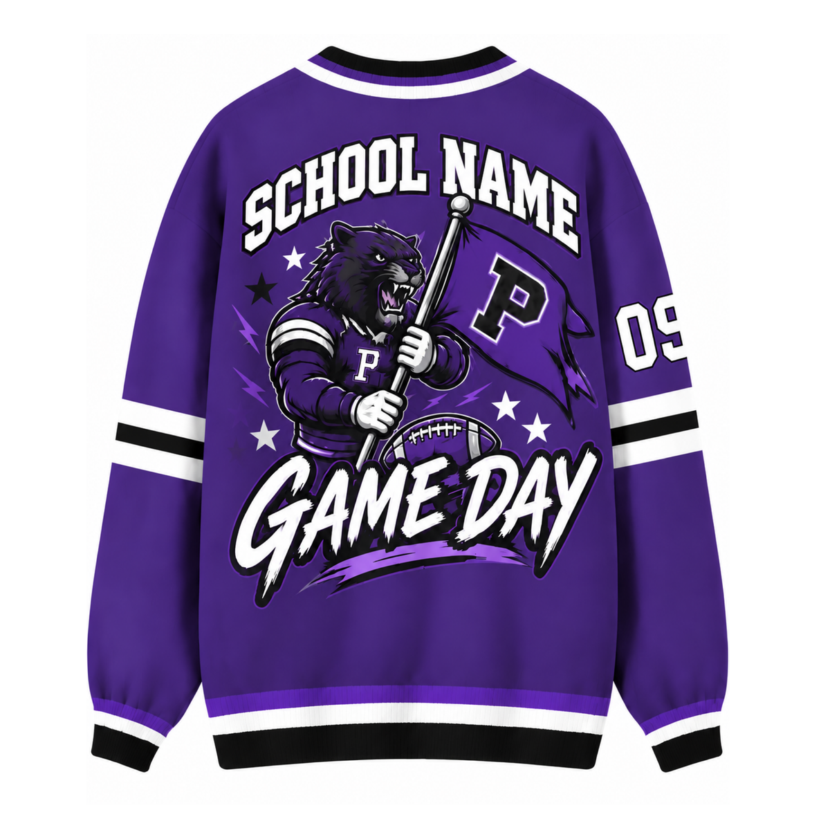 Chaotic Club Custom Mascot Game Day Crest Pocket Cardigan