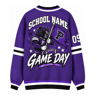 Chaotic Club Custom Mascot Game Day Crest Pocket Cardigan