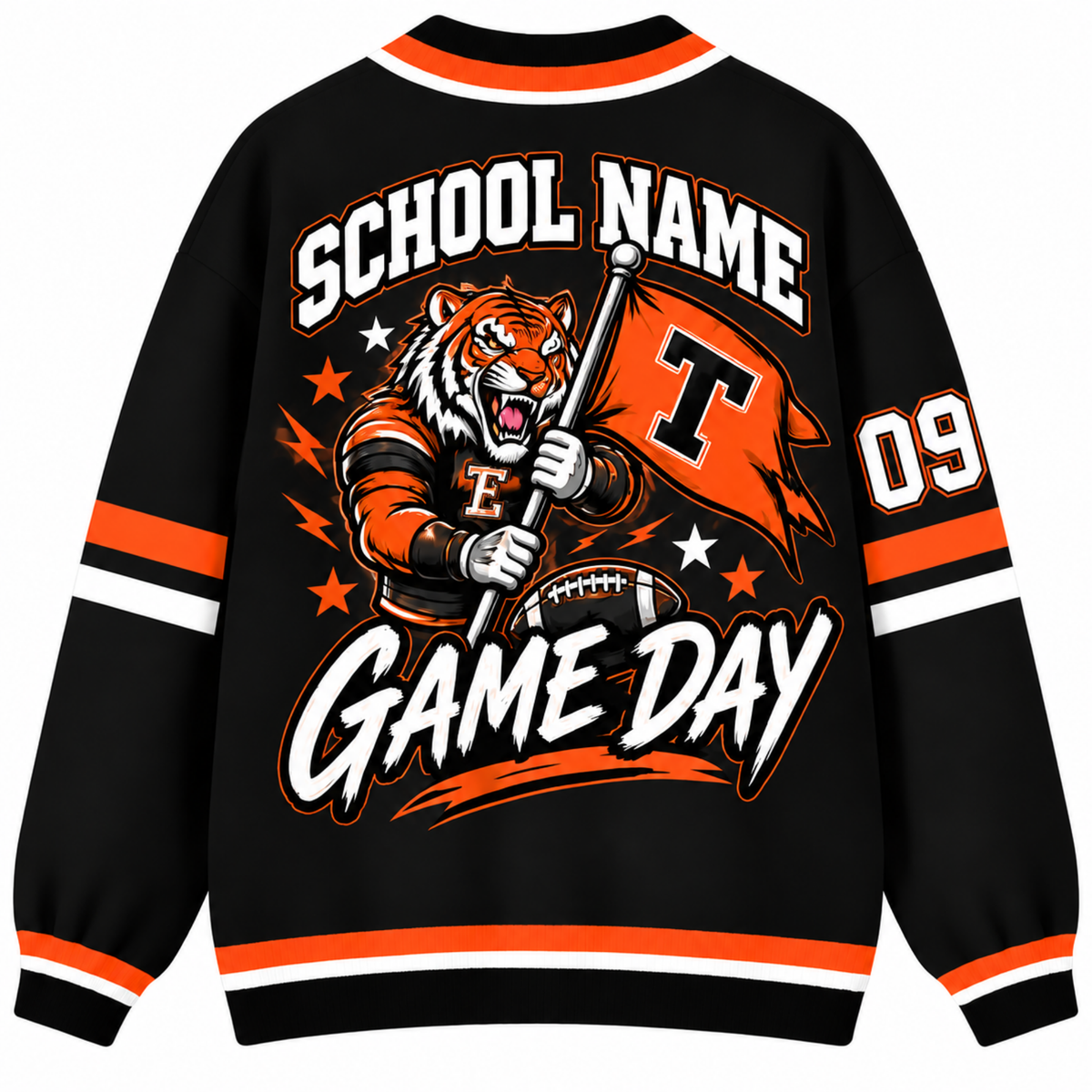 Chaotic Club Custom Mascot Game Day Crest Pocket Cardigan