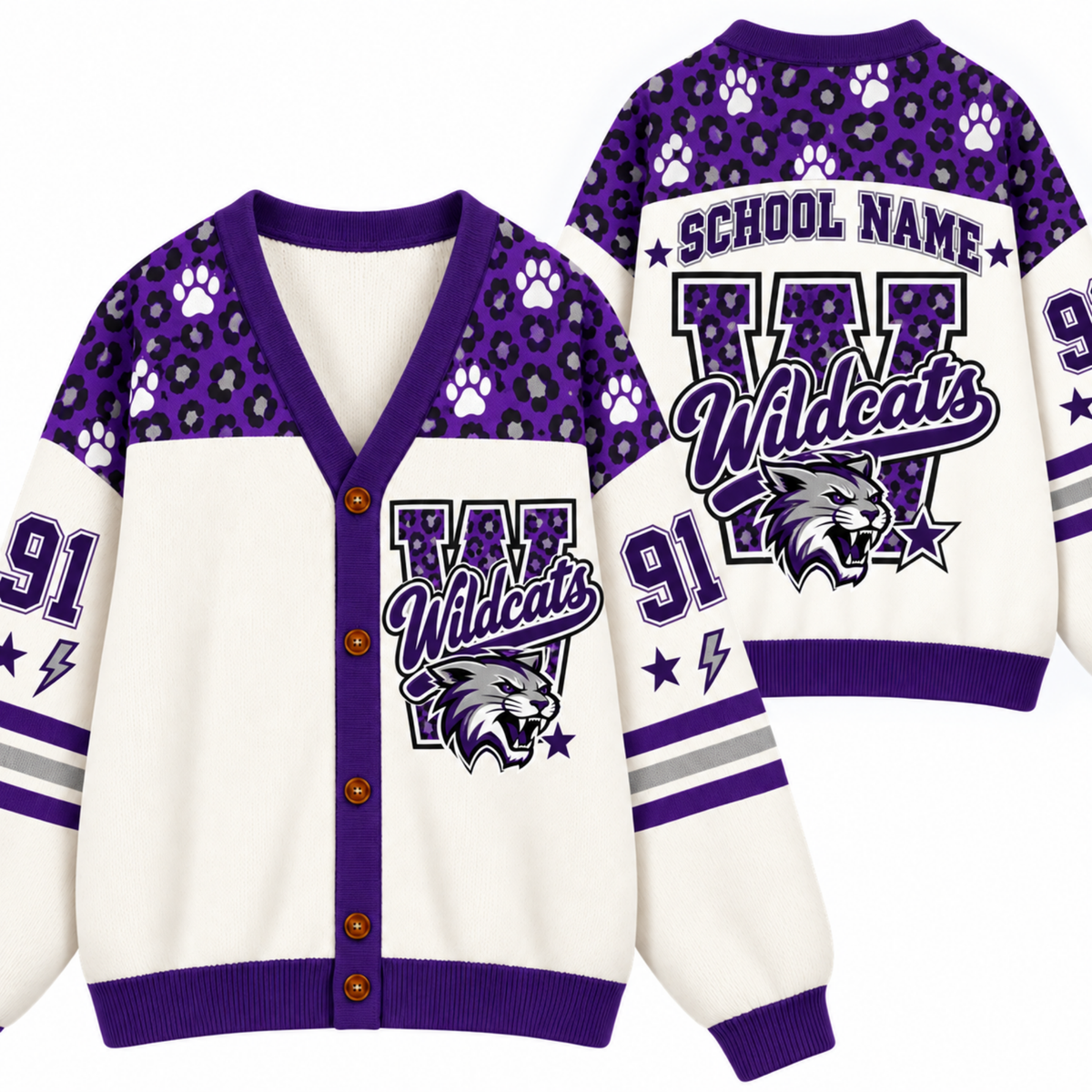 Chaotic Club Custom Mascot Leopard Cardigan